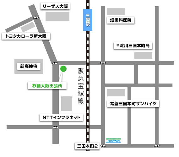 大阪出張所の地図
