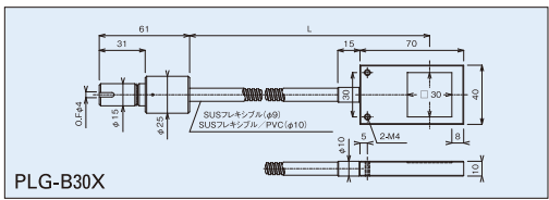 30角面発光フレキシブルチューブ図面