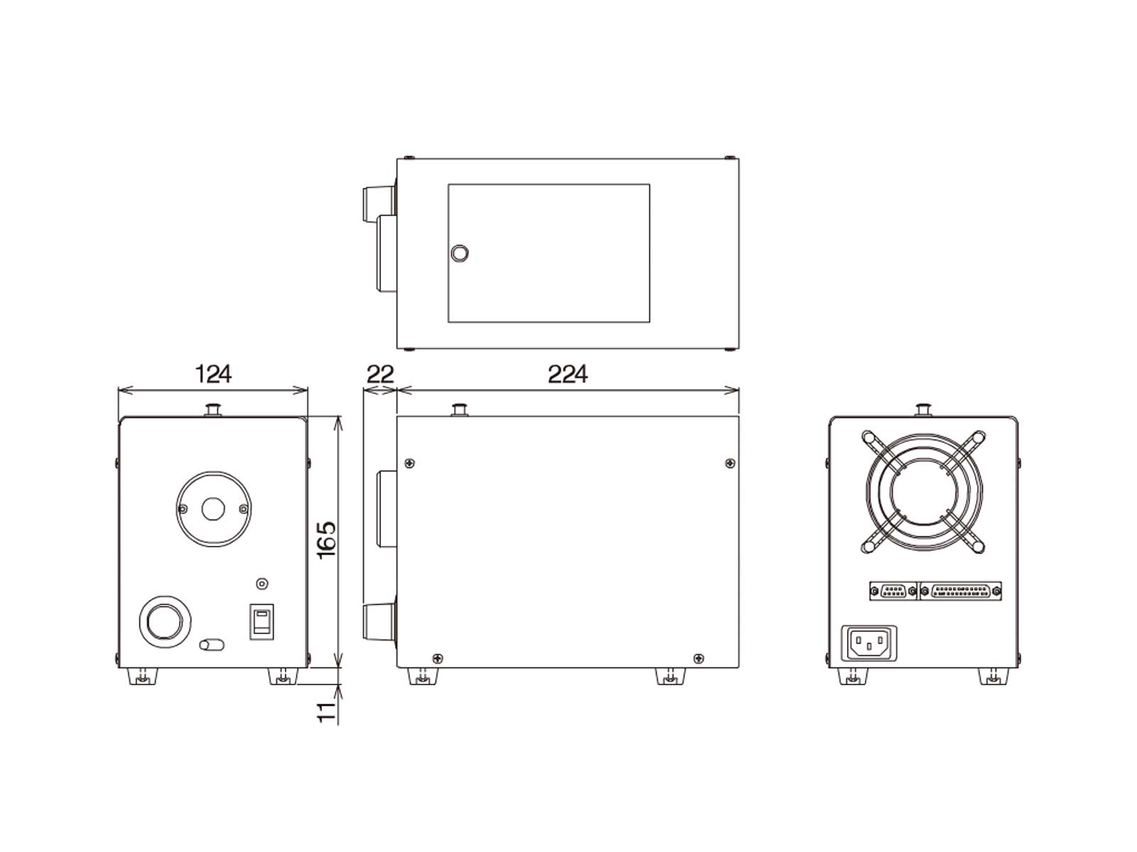ハロゲン光源装置 PCS-UHX-100寸法図